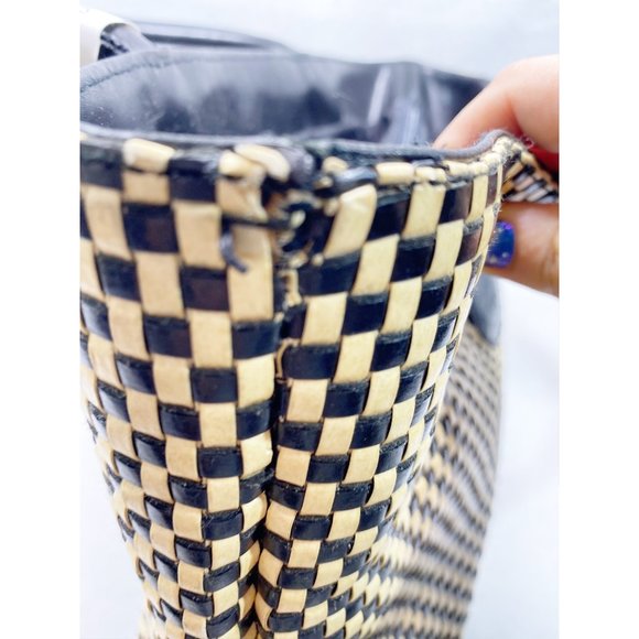 EXIMIOUS London Black & Cream Woven Tote - Picture 8 of 11